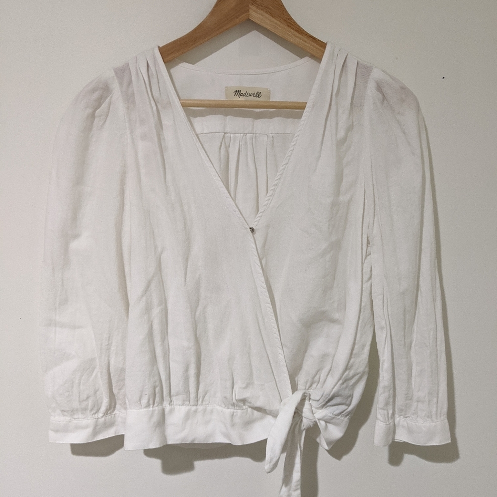 Madewell linen wrap shirt